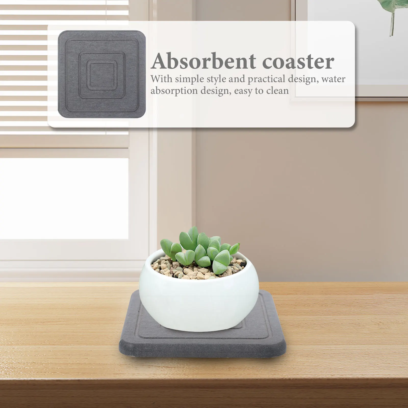 

4pcs Mud Water Absorbent Mat Flowerpot Mats Absorbent Coasters 10x10 Grey Bathroom Kitchen Silicate Tray Washbasin Mats