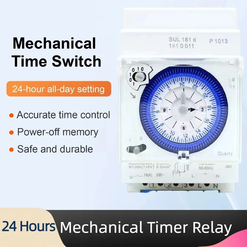 SUL181h SUL181d таймер на DIN-рейку, 24-часовой программируемый 110 ~ 230 В переменного тока с питанием от батареи для уличных фонарей, шоссейных домашних устройств