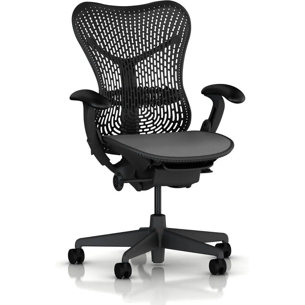 

Adjustable Armrest Mirra Chair with Forward-Tilt Seat, Lumbar Support, and Hard Floor Casters in Graphite