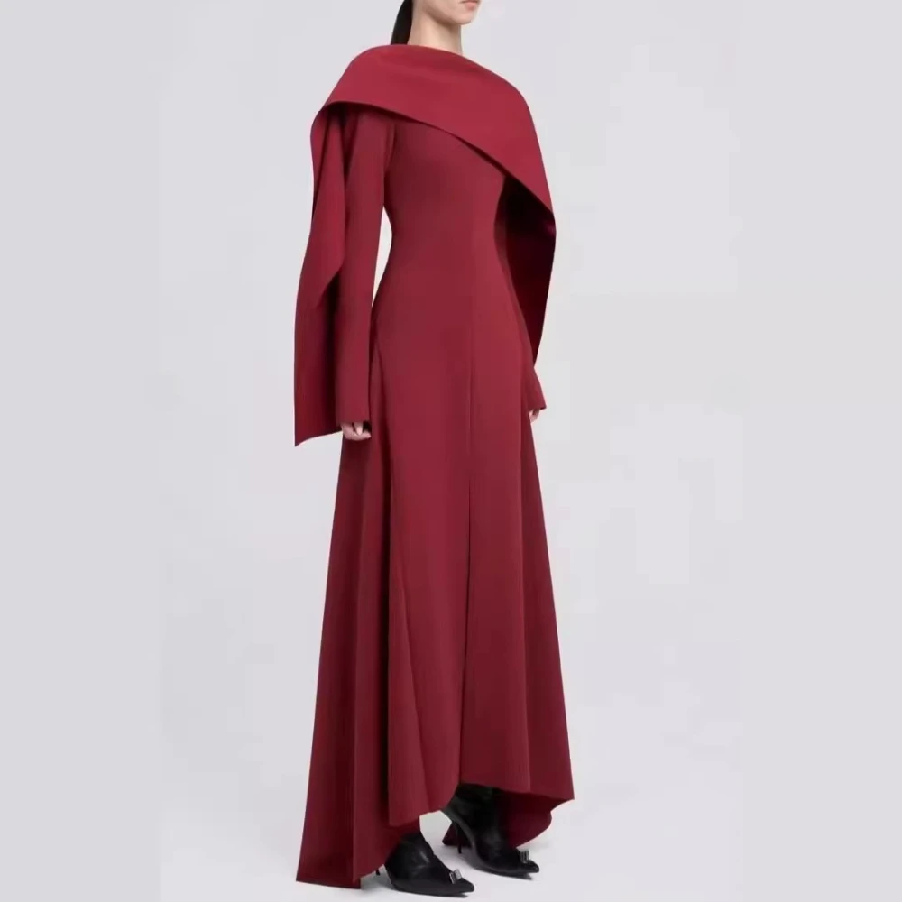 Elegante xale manga cheia vestidos de baile cintura irregular vestido de emagrecimento requintado alta qualidade vestido de festa à noite feminino personalizado