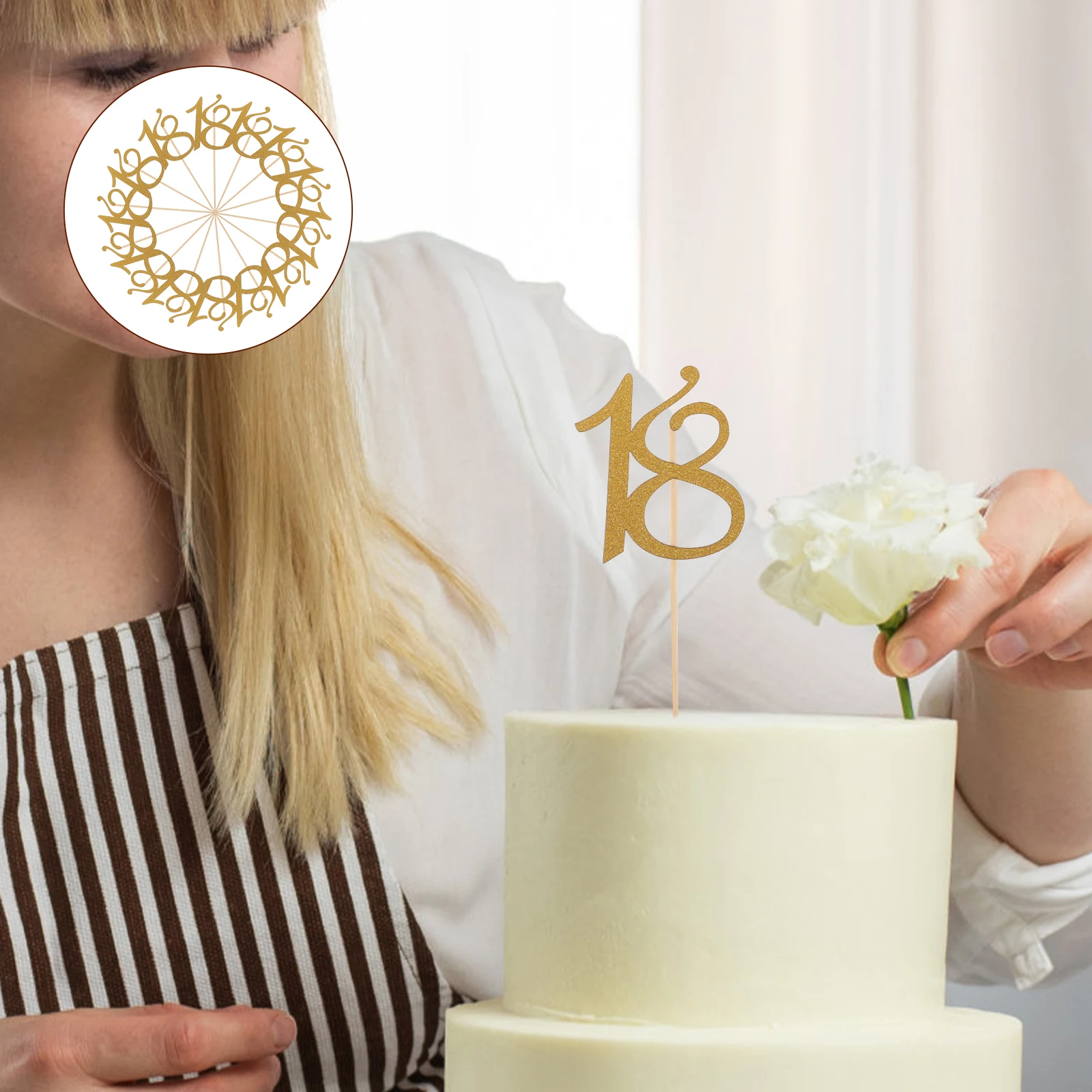 

24pcs Birthday Cake Toppers Number Picks Golden Decoration Dessert Cards Cupcakes Ice Cream Meat Cheese Dishes Reusable