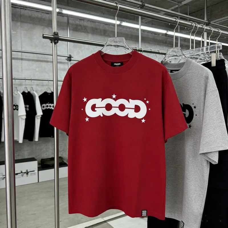 Connect Artistic Letter Good Logo Round Neck Short Sleeve Men Women GOODBRAND Tshirts Fashion Street Summer Tops Outfit