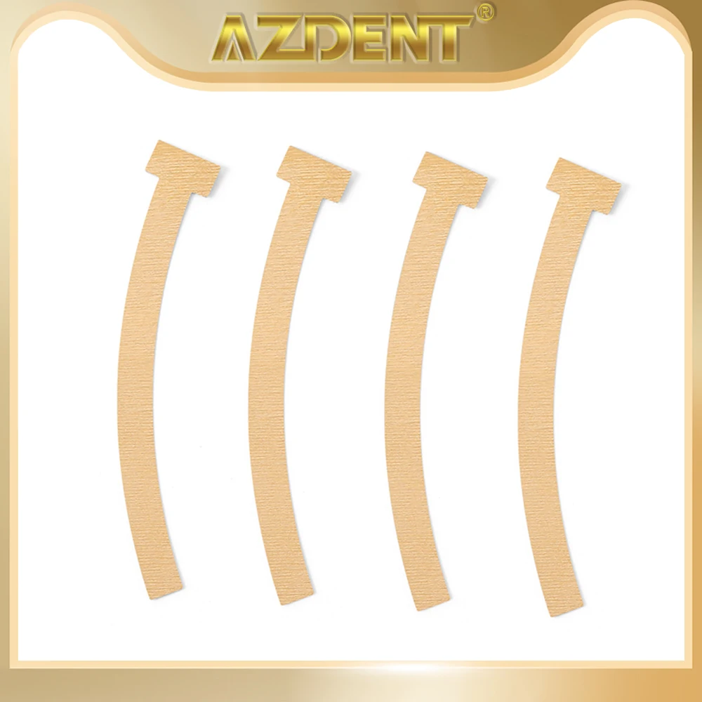

80pcs Azdent Dental T Matrix Bands Curved Straight Brass Steel T-Band for Primary Molars 0.05mm Thickness Dentistry Tools
