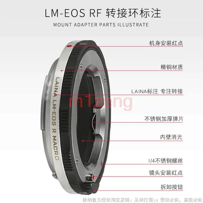 Adaptateur de mise au point rapprochée macro hélicoïdal LM-EOSR, pour objectif leica M LM ZM VM vers monture canon RF EOSR R50 R10 R8 R7 R6II R5C RP, caméra