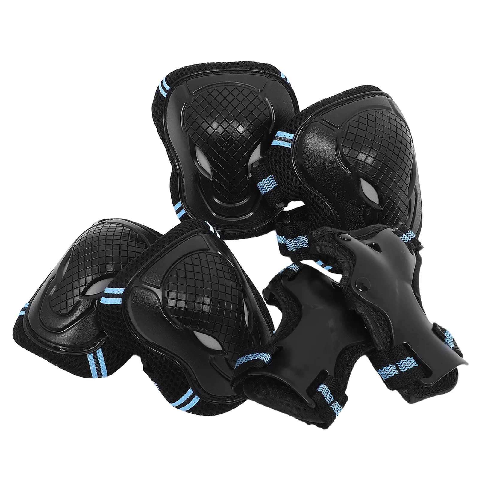 1 مجموعة مكافحة سقوط مجموعة تروس واقية أسود أزرق حجم S ل لوح التزلج الدراجات الرياضة في الهواء الطلق حماية الركبة الكوع قفازات واقية لليد #1