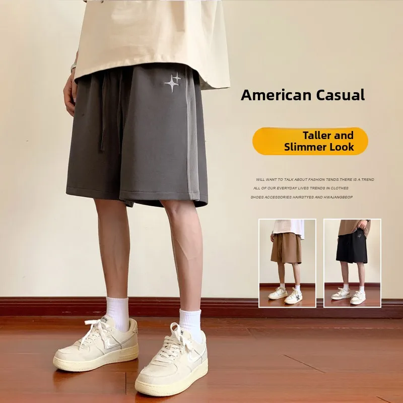 

Мужские спортивные брюки-шорты из быстросохнущей ткани, свободного кроя, для бега и повседневной носки, летние баскетбольные штаны, удобные, прямого кроя