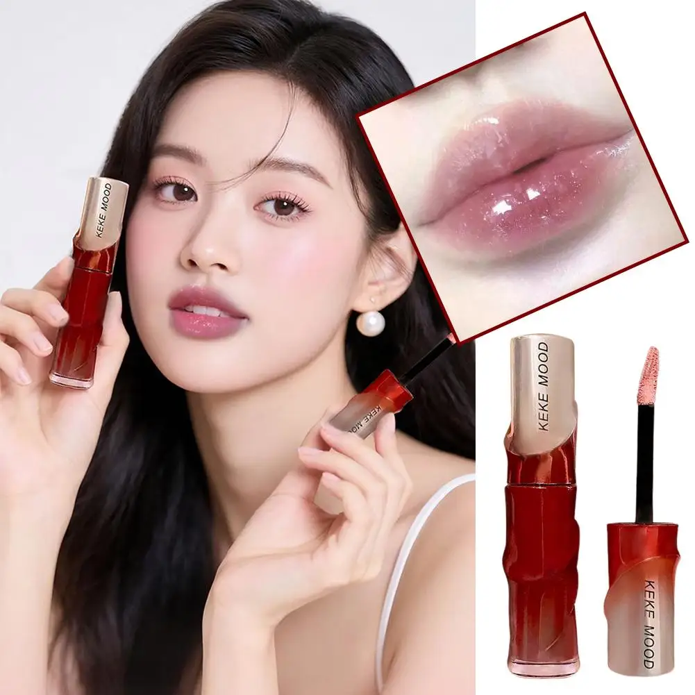 Sexy roter Lipgloss, Spiegelglas, Wasser, leicht, klare Lippe, wasserdicht, nicht flüssiger Stick, Make-up-Lippenstift, Glanz, Nude-Tönung C6L2