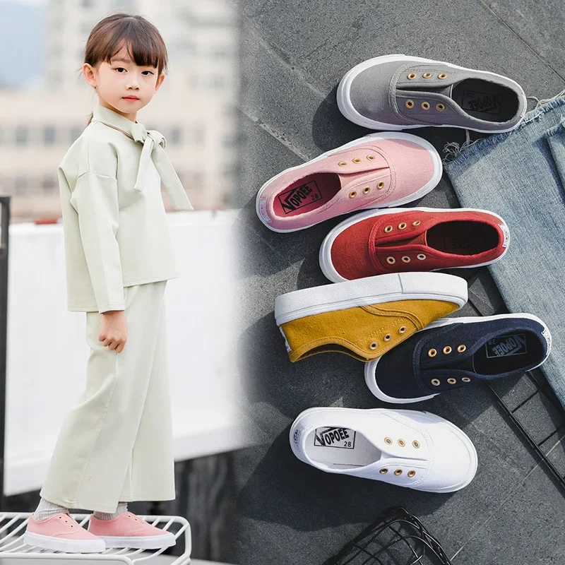 봄 어린이 캔버스 신발 스포츠 통기성 소년 운동화 소녀를위한 브랜드 키즈 신발 캐주얼 유아 운동화 1-12 년