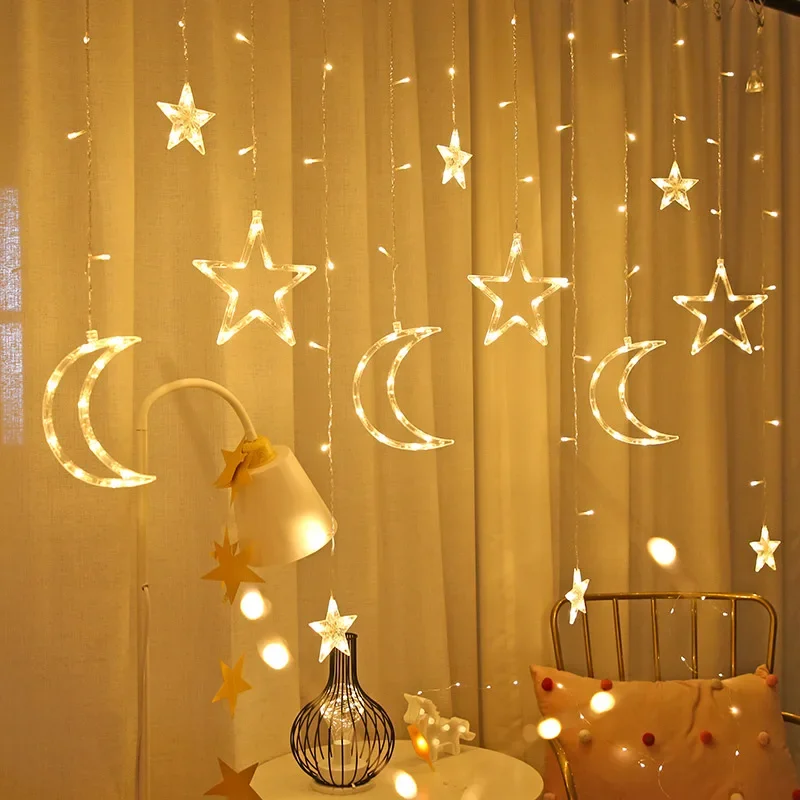 Luci natalizie 2024 LED festone String Fairy Garland Curtain Light Decor per natale Home Holiday 2025 decorazione di capodanno