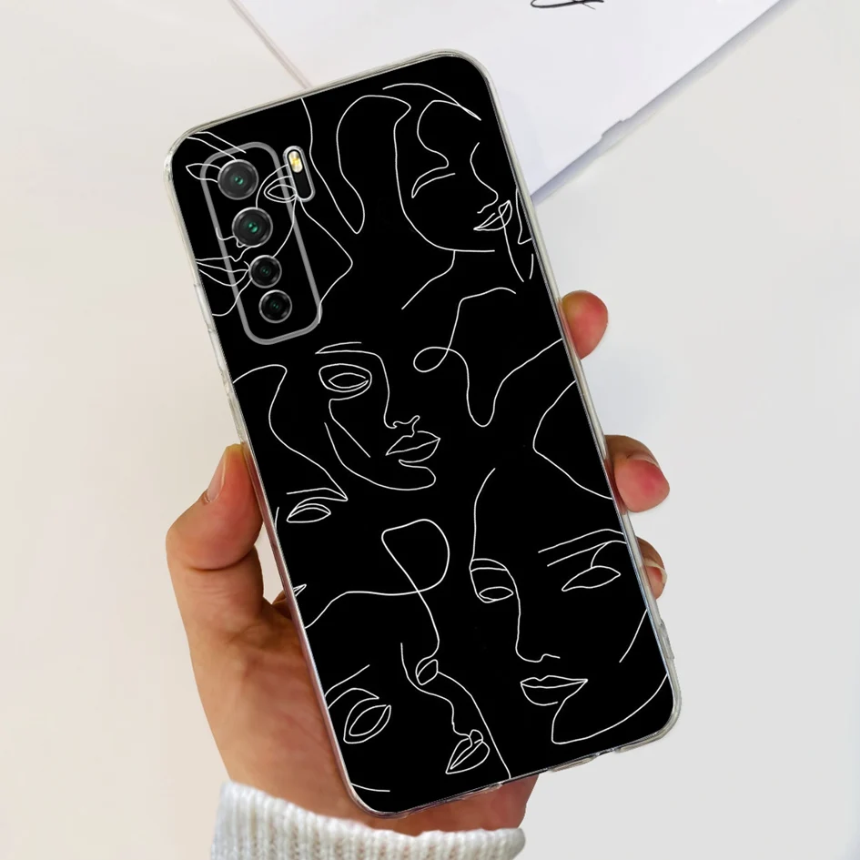 For Huawei Nova 7 SE Case Cover For Huawei P40 Lite 5G Funda Stylish Flower Soft TPU Cases For Honor 30S CDY-AN90 CDY-AN95 Cover