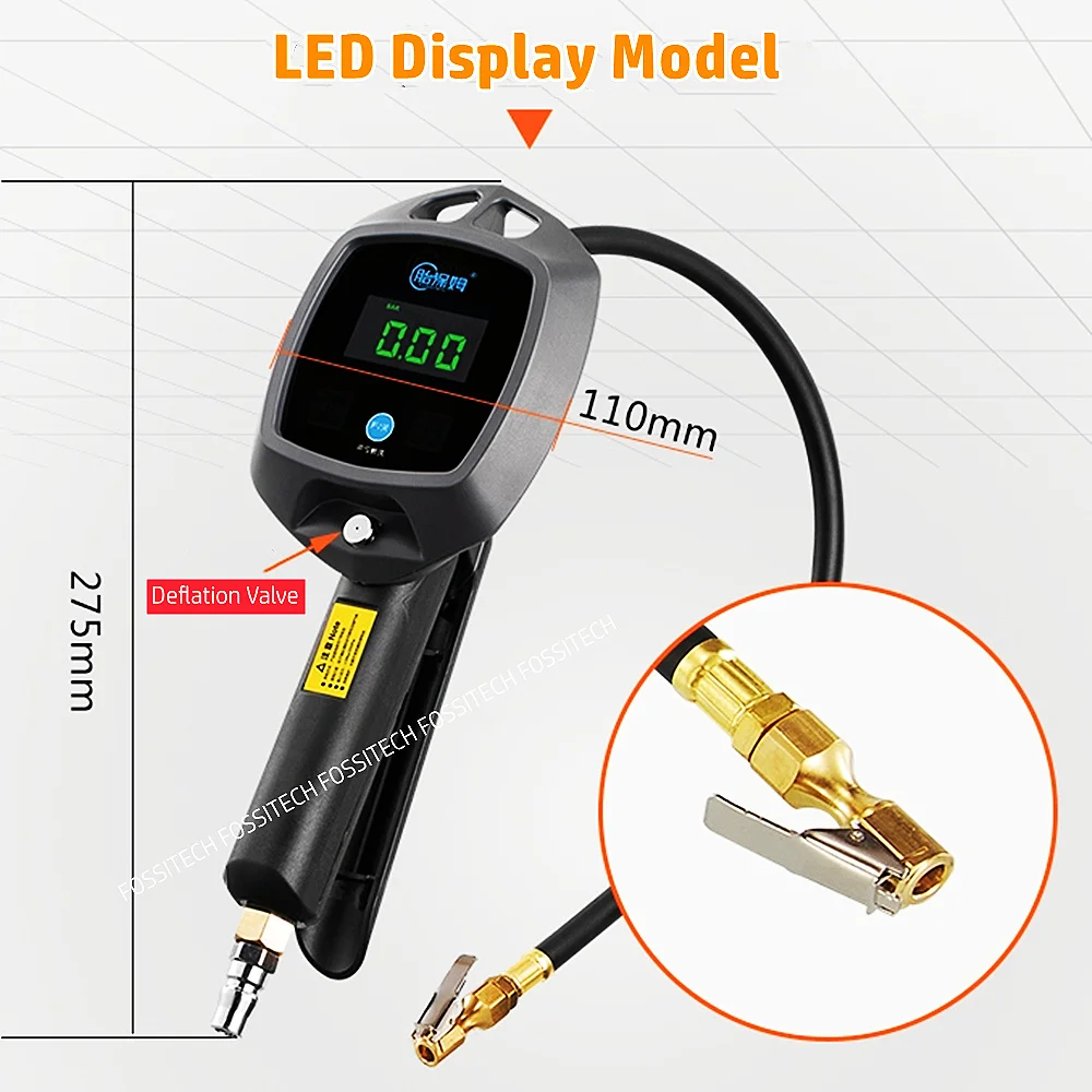 BW-E02 Digital Display Tire Pressure Gauge High-precision Monitoring Inflation Gun Car Tire Manometro For Car Truck Vehicle