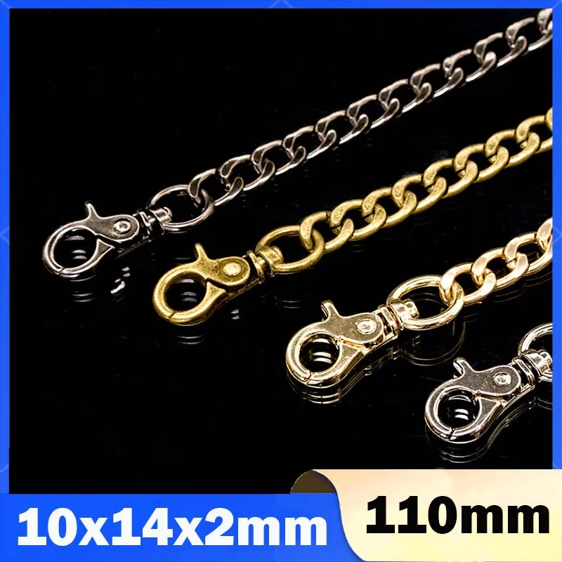 1Pc 110cm Handbag Metal Chains Shoulder Bag Strap DIY Purse Chain Gold/Silver/Bronze/Gun Black Handles Bag Accessories Chain