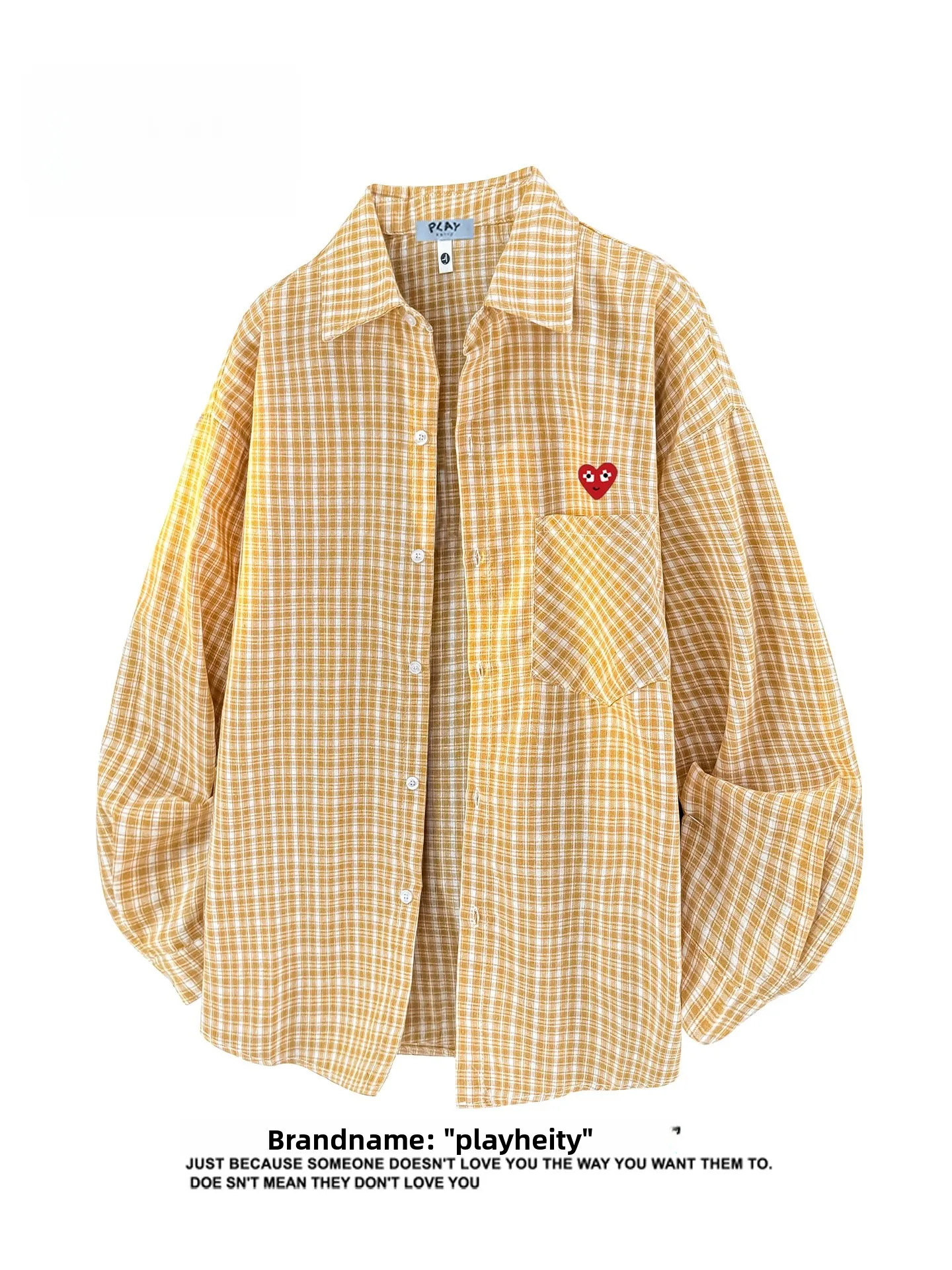 

Модная полосатая рубашка Play Hei с длинным рукавом, свободного кроя, повседневная, универсальная, для пар, с отложным воротником, дышащая, из полиэстера и хлопка