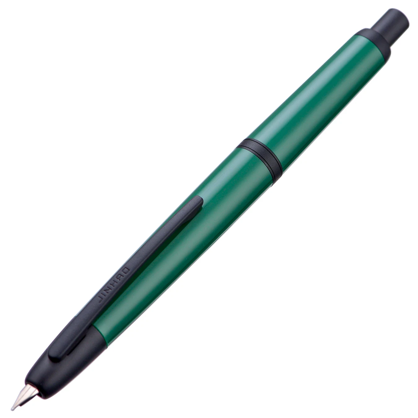 

Jinhao 20 Press Retractable Fountain Pen EF/F/M Nib with Converter Writing Gift Pen Dark Green with Black Clip