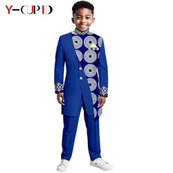 Ropa africana para niños, trajes con estampado Dashiki, Top Formal, chaquetas y pantalones, conjuntos Bazin Riche, prendas de vestir para niños, trajes para niños 2446009
