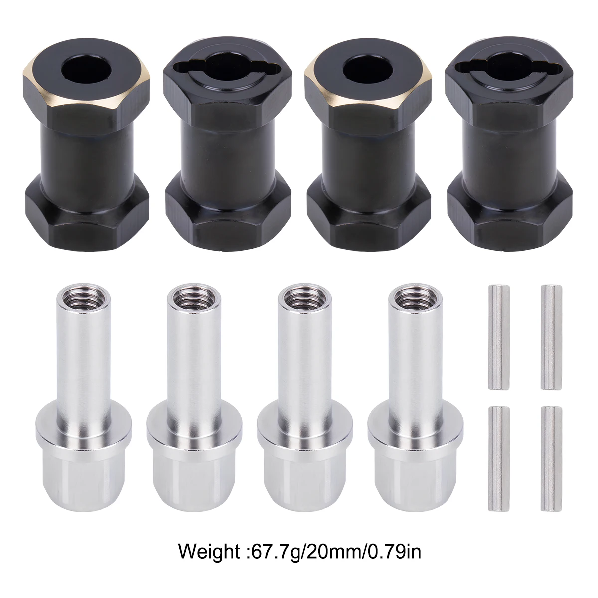 4Pcs Messing 12MM Rad Hex Erweiterte Adapter Combiner 12/15/17/20/25MM für 1/10 RC Crawler Auto Axial SCX10 D90 Upgrade Teile
