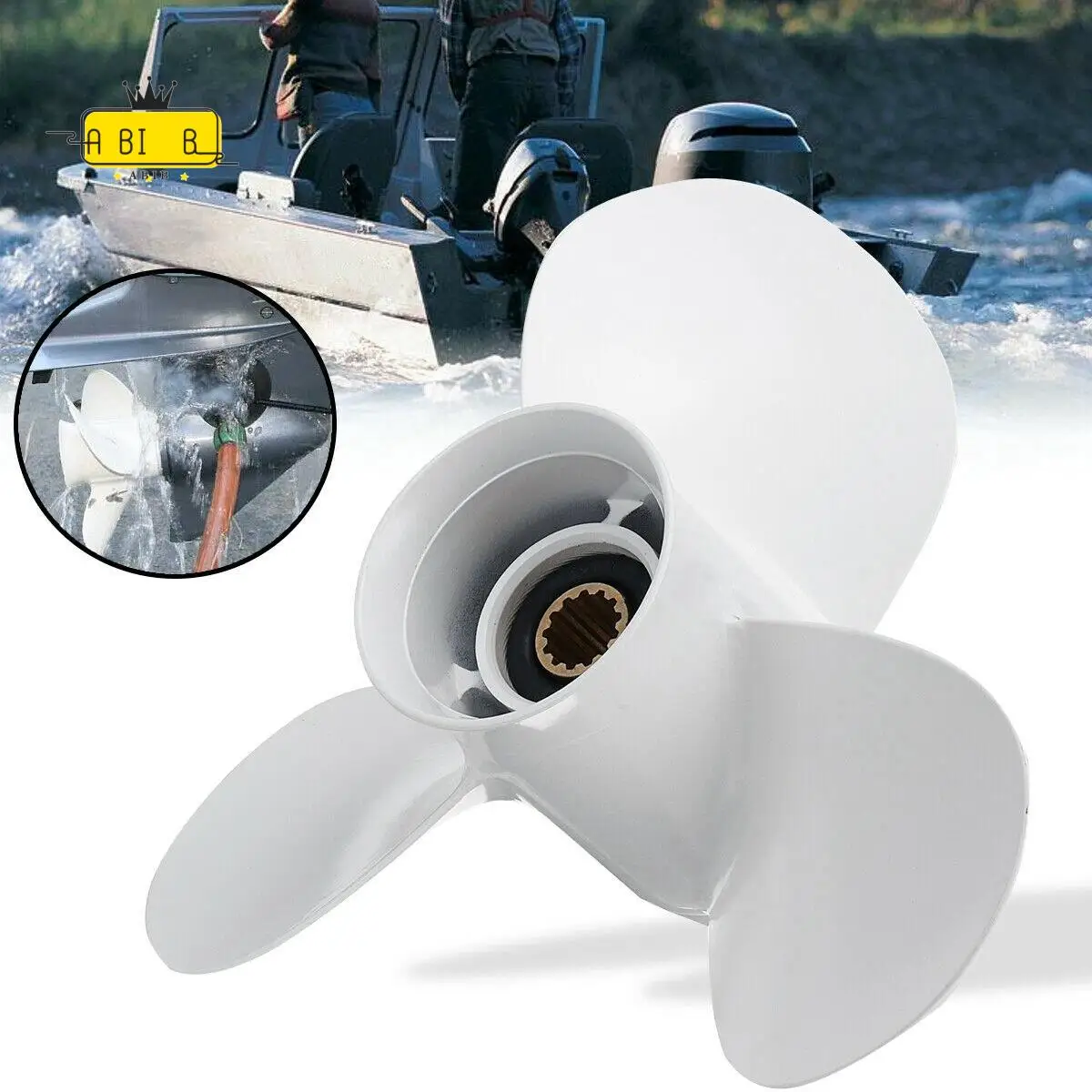 

ABIB-подвесной гребной винт для лодки для Yamaha 25-60 л.с. 11 1/4 X 14, морской пропеллер с 13 зубьями 663-45958-01-EL