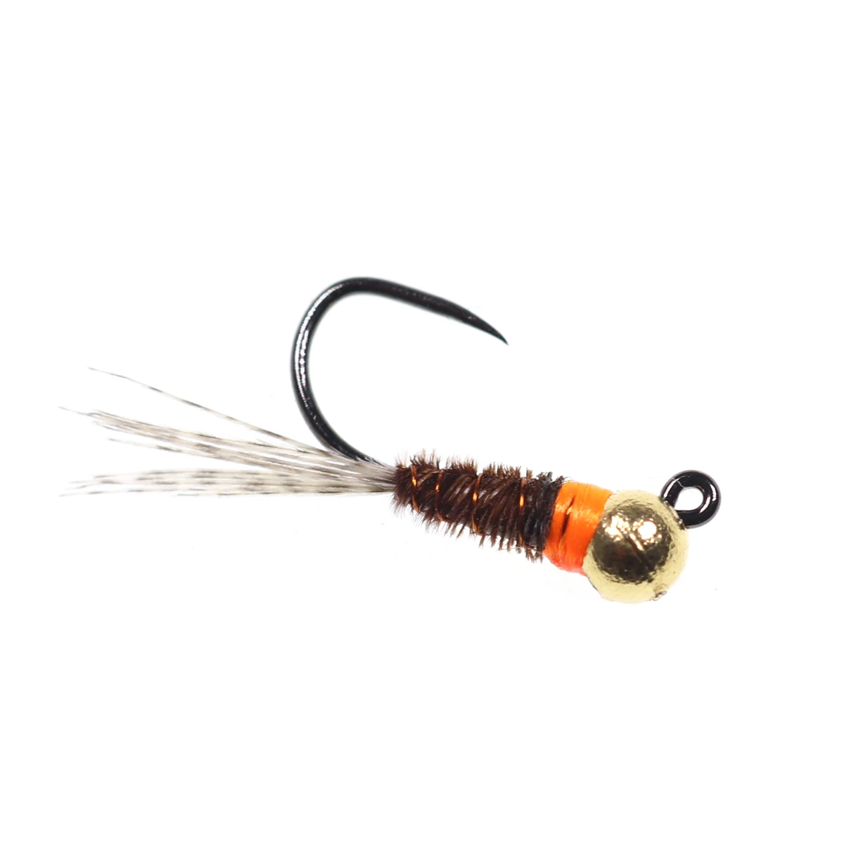 5 Stück # 12 # 14 # 16 Tungsten-Kugelkopf-Perdigon-Nymphen mit orangefarbenem Kragen, Euro Wet Nymph Fliegenfischen für Forelle, Grauforelle, Barsch, Angelköder – Detail 8