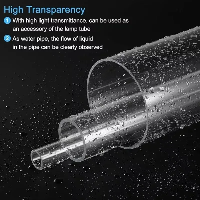 2pcs Acrylic Pipe Clear Rigid Round Tube 76mm(3