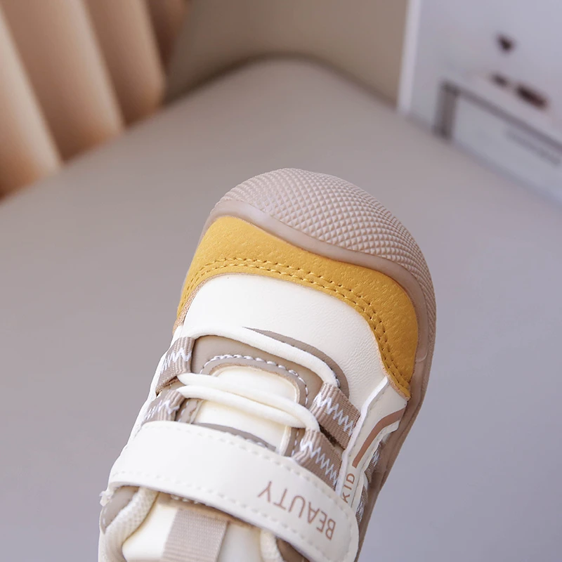 Anti-Kollisions-Laufschuhe für Kleinkinder, atmungsaktive Freizeit-Sneaker für Jungen und Mädchen, mit doppeltem Klettverschluss, Frühling und Herbst – Detail 3