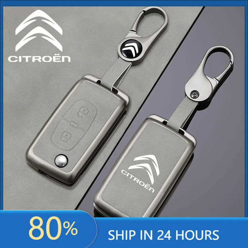

Car Stickers Zinc Alloy Leather Car Key Case Cover Key Protector Shell For Citroen C2 C3 C4 C5 C6 Xsara Berlingo Auto Styling Ac