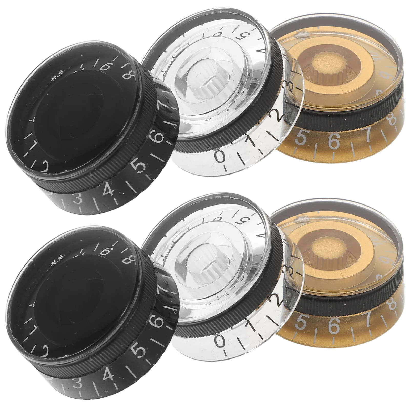 

6pcs Electric Guitar Knobs 0.98'' Dome Style Plastic Volume Control Rotary Cap For Tone Adjustment Replacement Parts Compatible