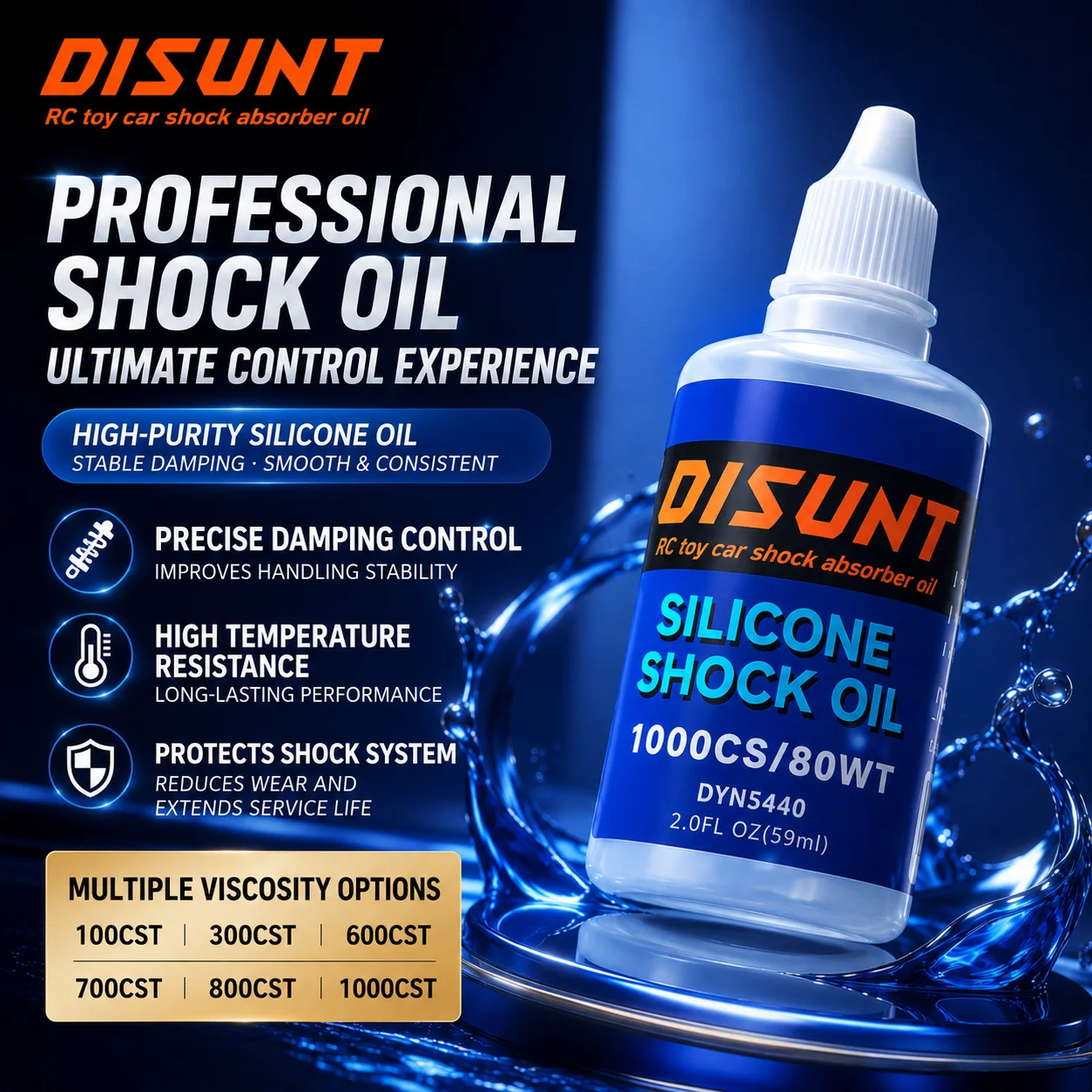 RC Shock Absorber Oil 59ml 10WT~160WT Silicone Differential Oil for RC Car Crawler Buggy Truck Damper Tuning