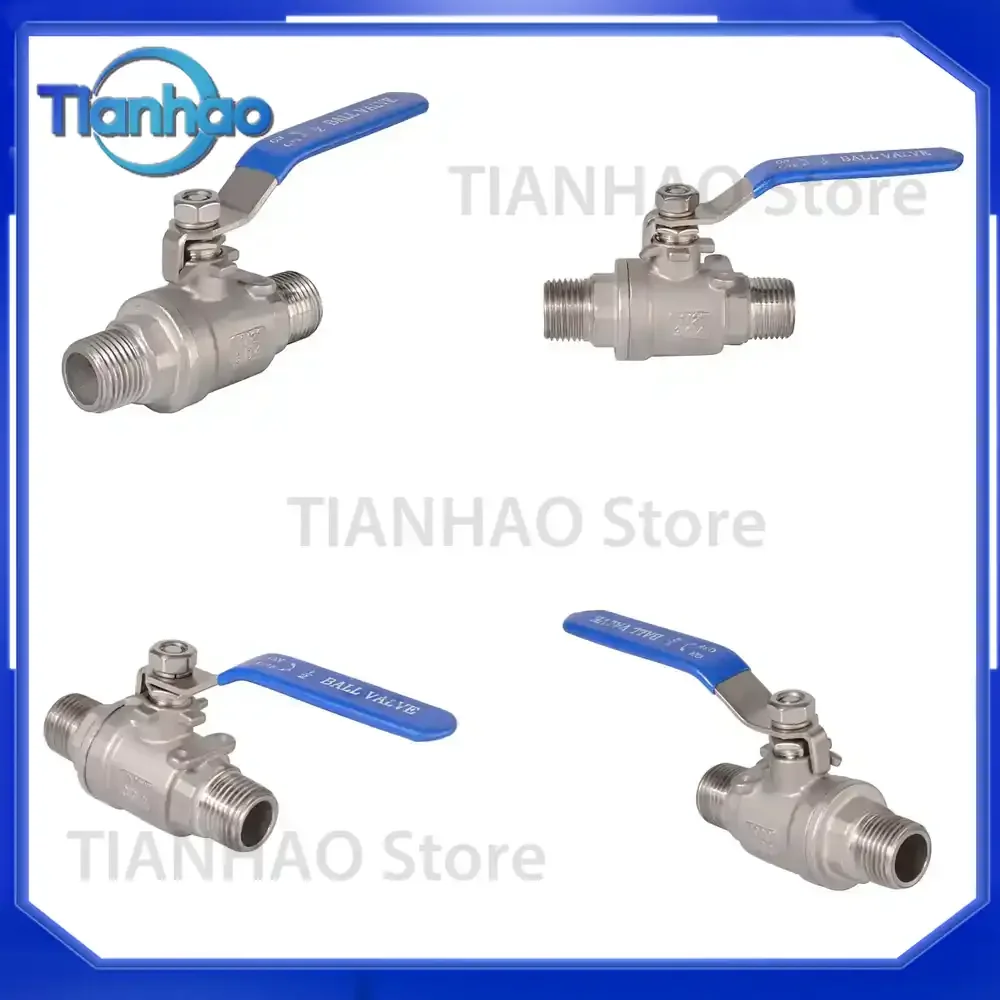 Manual Ball Valve for Stainless Steel SS316 SS304 1000 psi NPT Male Thread Two Piece Body for Water Based Control OEM