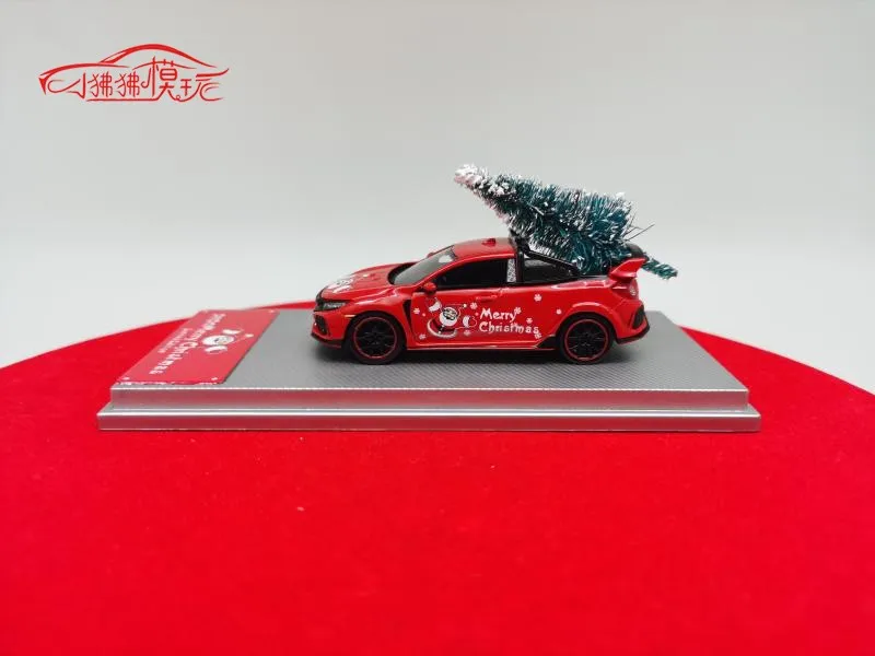 SM Christmas Edition ScaleMini 1:64 Honda Civic FK8 Pickup alloy car model Collection gift