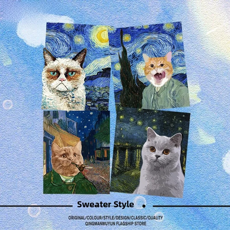 

Худи с принтом «Звездная ночь» Ван Гога, осенне-зимняя коллекция, модная, на флисовой подкладке, повседневная, универсальная толстовка