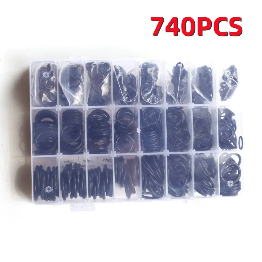 740pcs 1200pcs/box NBR Seal Ring Kit Thickness 1 / 1.5mm Nitrile Rubber NBR O-Ring Gasket Sealing Ring O Rings Rubber Kit Set