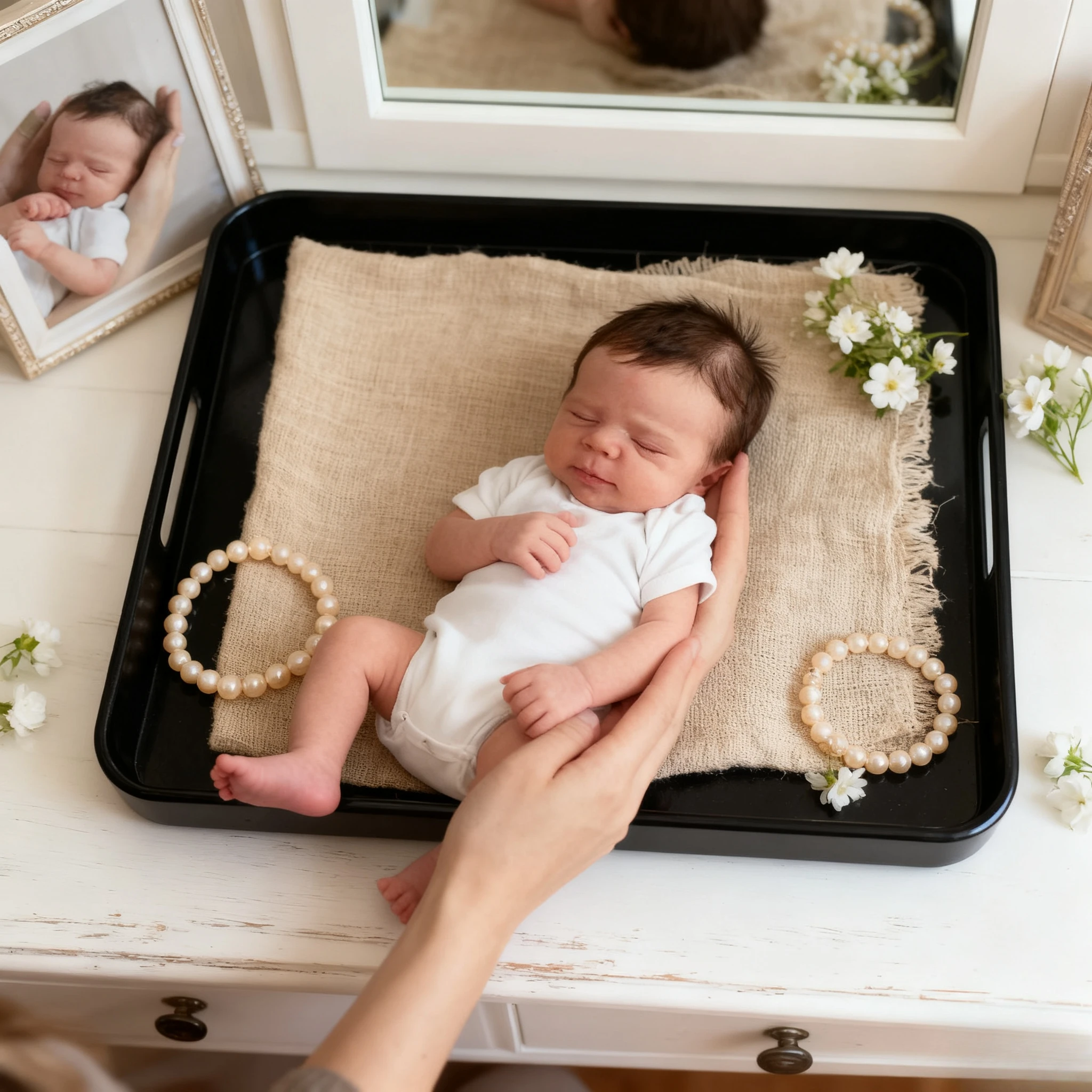 

Lifelike Sleeping Reborn Baby Doll, Easy to Painted Finished, 3D Skin, Hand-Draw Hair, Visible Reborn, 48cm