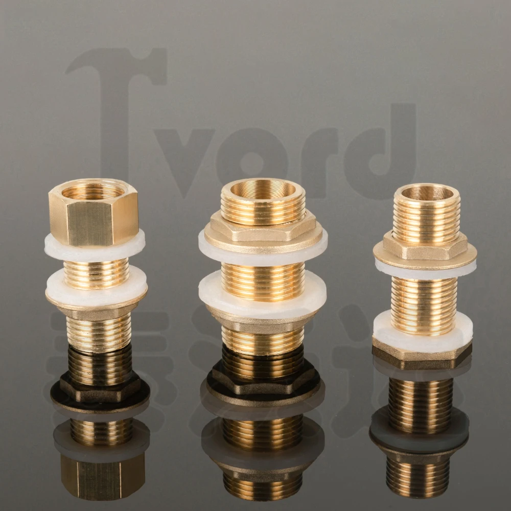 1/2 "1/4" Connettore del serbatoio dell'acqua in ottone Guarnizione in silicone Tubo di rame Giunto per acquario Adattatore per tubo di irrigazione da giardino