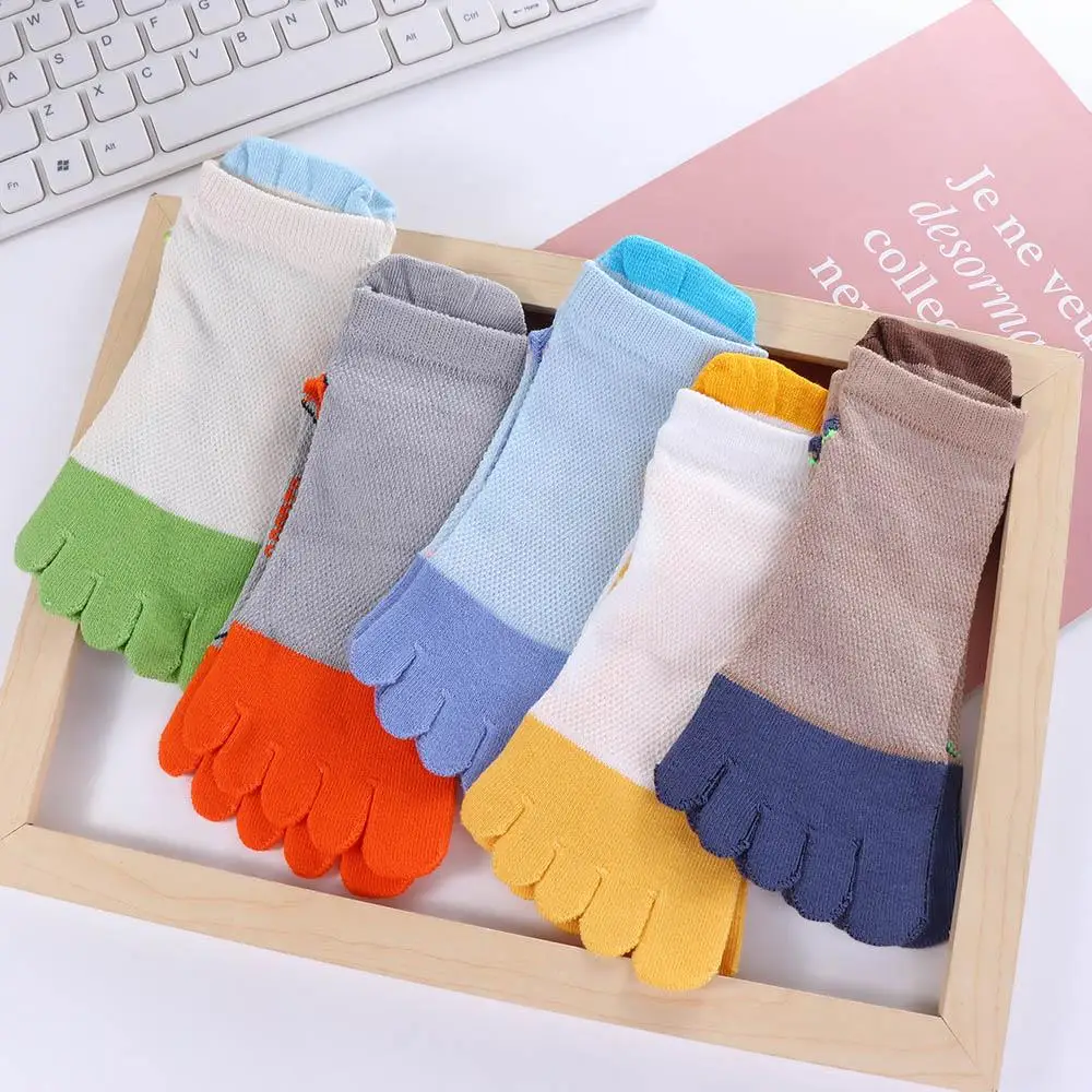 Anti-slip Five Finger Socks Kids Cotton Mesh Breathable Children Accessories Sport Split Toe Hosiery