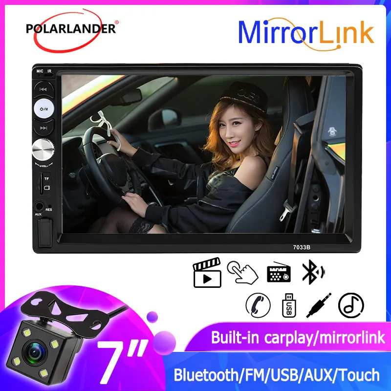 

Car Radio 2Din USB/TF Multimedia MP5 Player Bluetooth 7 Inch Capacitive Touch Screen Built-in Carplay For Android FM Mirror Link