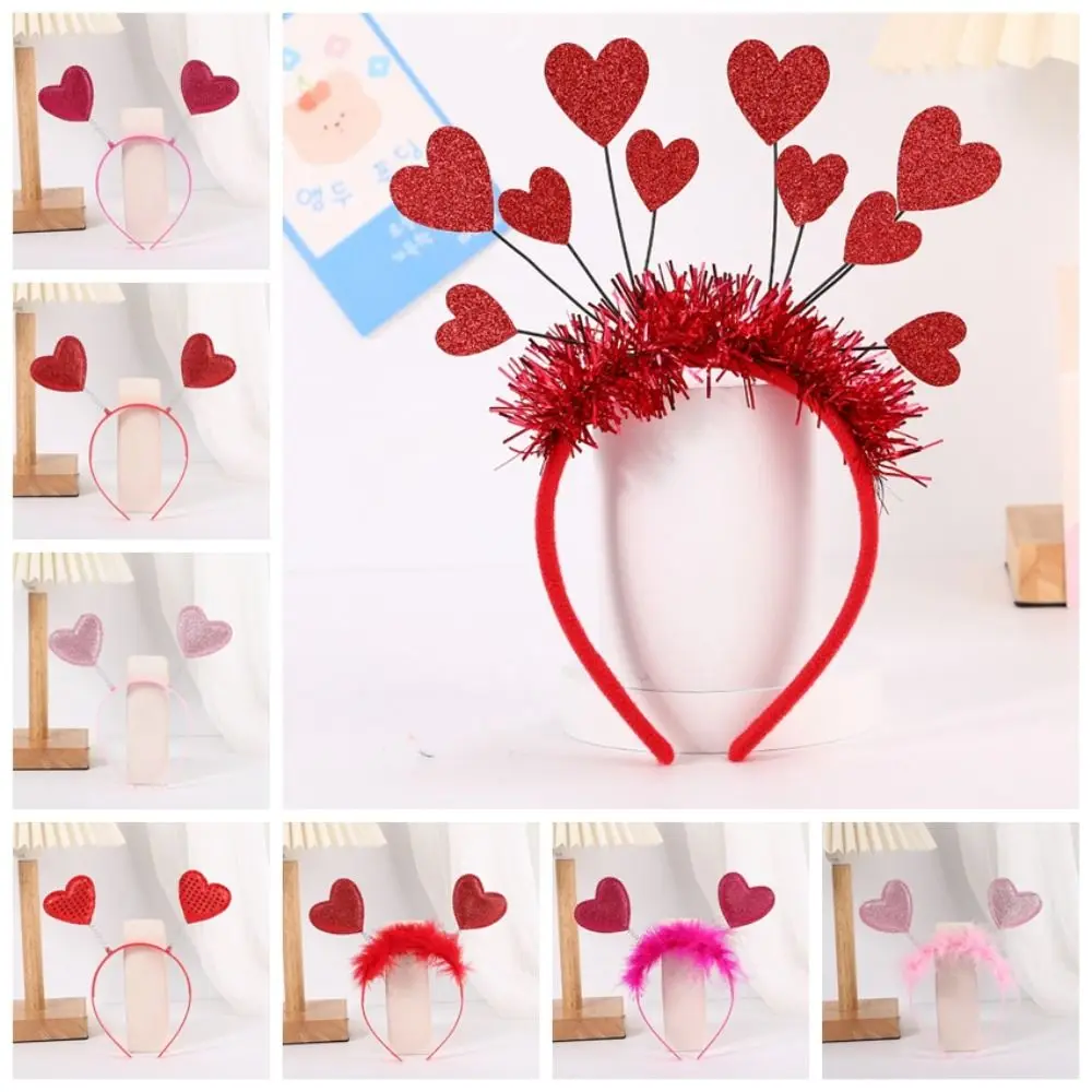

Confetti Hair Hoop Red Love Headband Red Peach Heart Glasses Love Heart Shaped Headband Red Headband Valentines Day Headdress