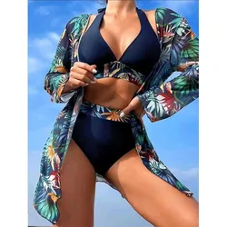 Swimsuit women's three-piece swimsuit bikini hot swimsuit covers the flesh and looks thin 2024 new style