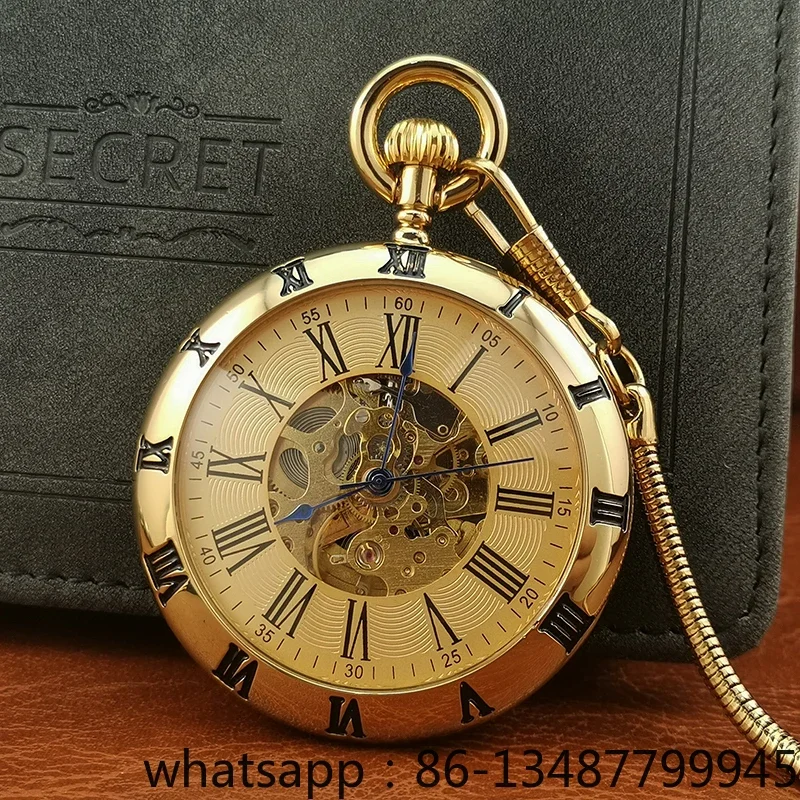 Pure copper pocket watch mechanical retro fully automatic watch Chinese style men's and women's antique vintage French style