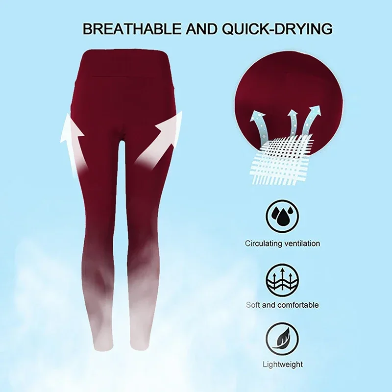 Pantalones de Yoga con bolsillo para mujer, mallas deportivas de Fitness sólidas, mallas elásticas de cintura alta para gimnasio, pantalones para