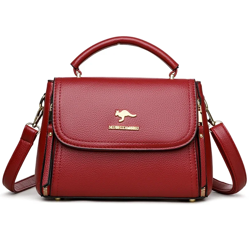 Nuevo bolso cruzado de cuero genuino para mujer, bolso de mano de Color sólido para teléfono, bolso de hombro elegante, bolso de mensajero pequeño Simple - AliExprs 1524