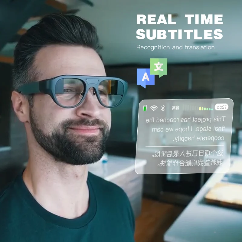 نظارات AI الذكية AR أجهزة يمكن ارتداؤها HD عرض خاص شاشة الهاتف المحمول نظارات لعبة الإسقاط الواقع المعزز لسطح البخار