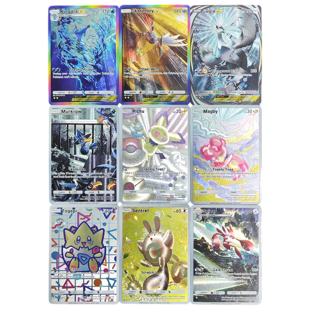 

DIY Pokemon TCG Pocket Card Wisdom of Sea and Sky Kingdra Skarmory Lugia EX 2-Star Pichu Togepi Magby APP Game Card