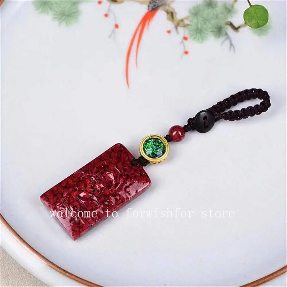 Original Exclusive Design Cinnabar Crystal Sand Gourd Necklace Keychain Raw Ore Amulet Portable Pendant For Men And Women