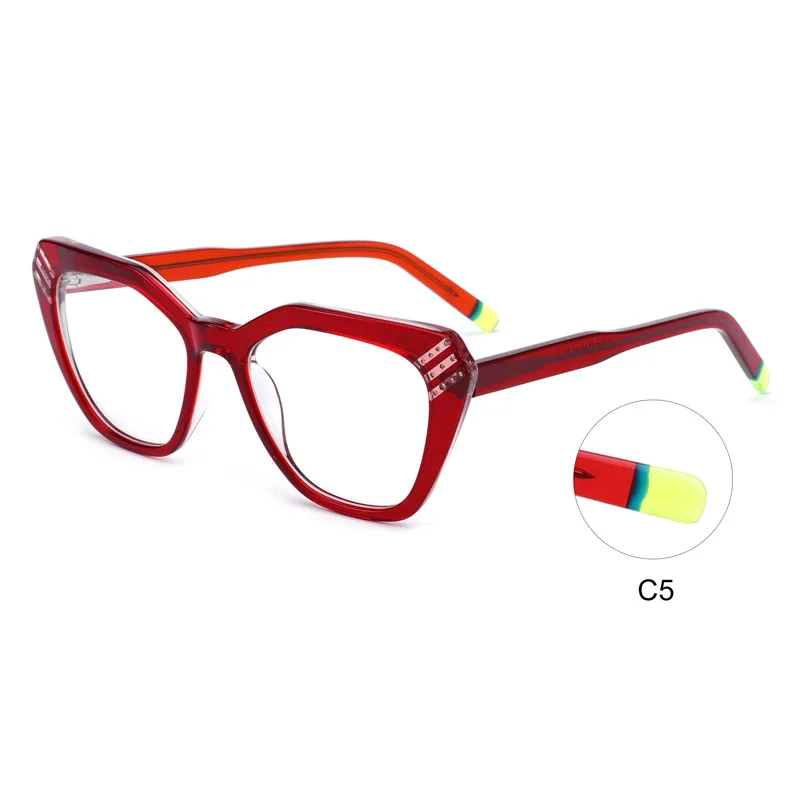 

55282 Cat Eye Acetate Glasses Frame Men High Quality Luxury Designer Eyewear Myopia Reading Women Prescription Eyeglasses