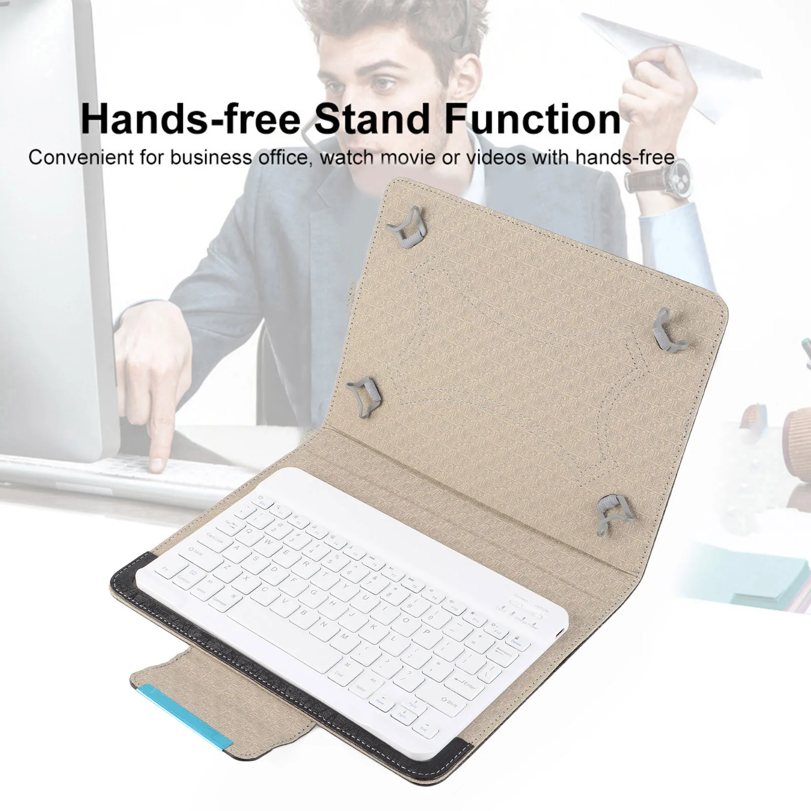 Bluetooth Keyboard Case 10'' Tablet Laptop  PU Protective Case Cover Bluetooth Keyboard for Android IOsWIN Tablet Case