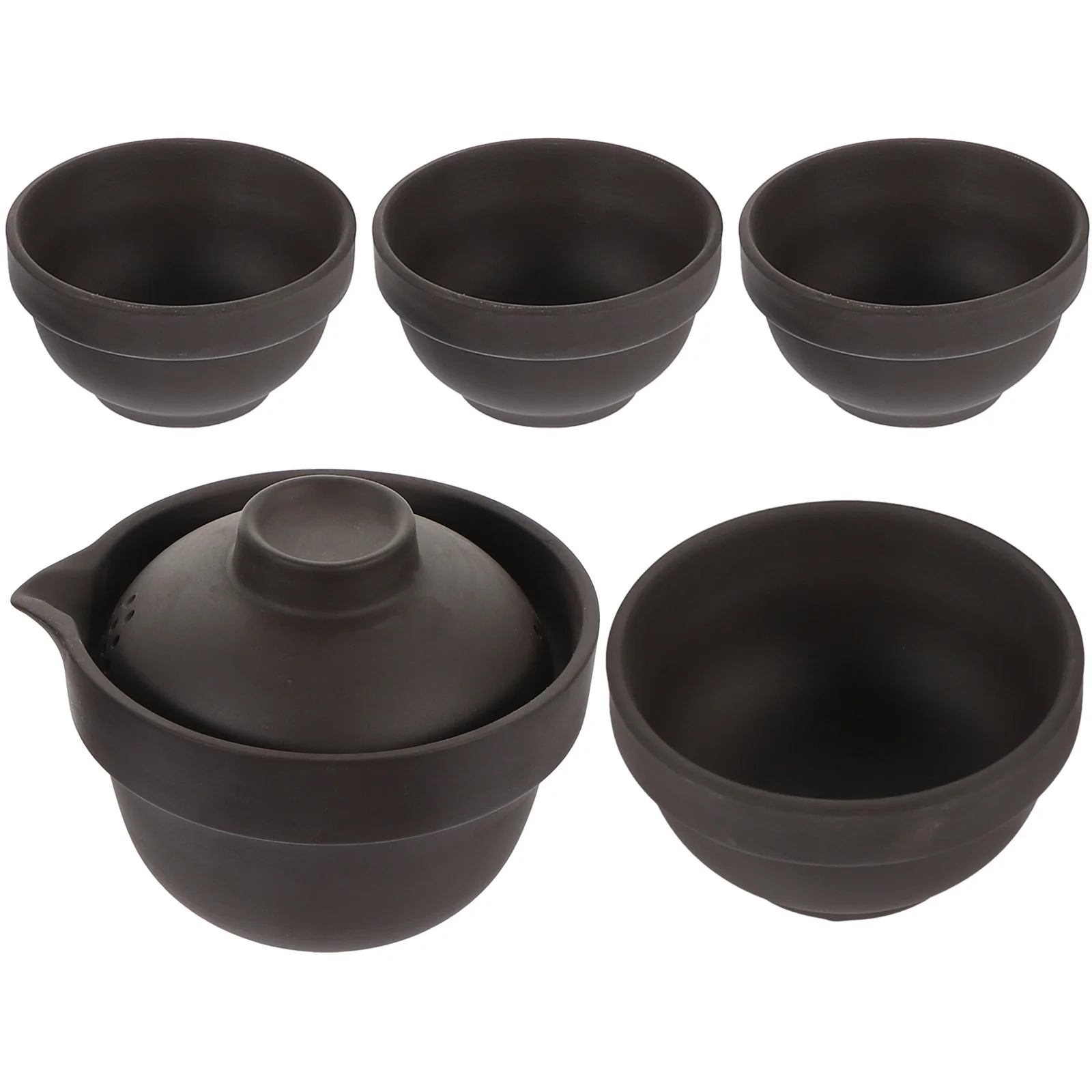 

1 set 1 Clay Cup Portable Ceramic Kung Fu Brewing Kit For Travel Outdoor Chinese Tea Set Family Kung Fu Tea Set Gift
