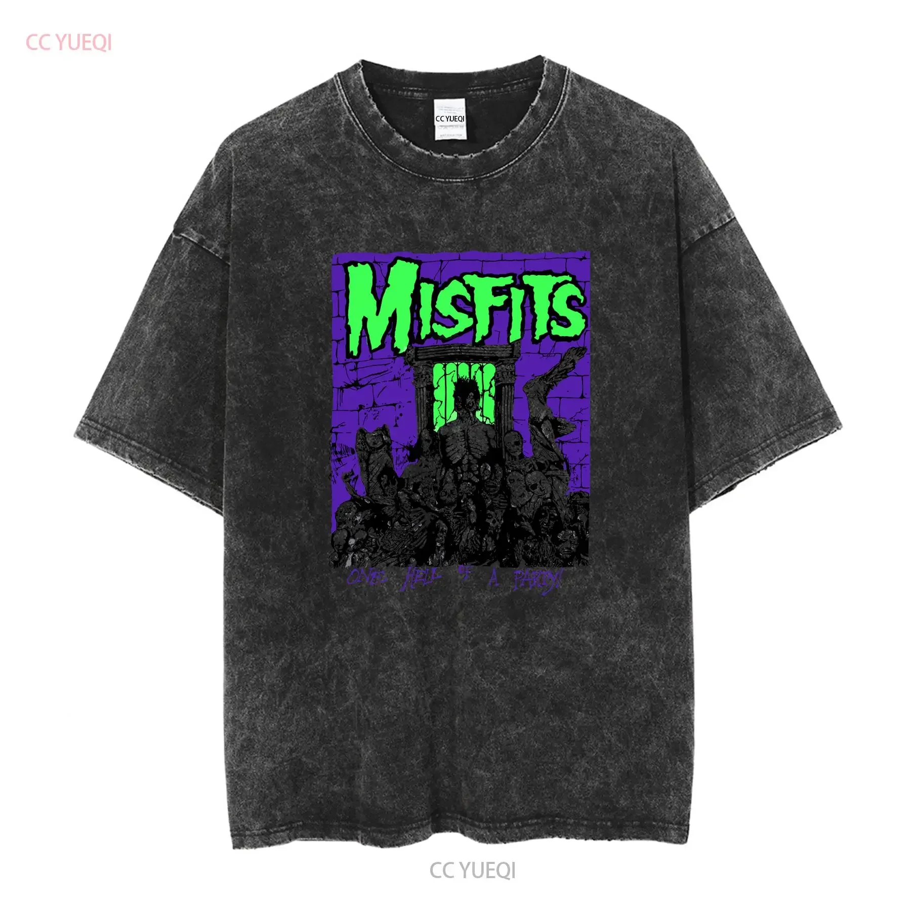 Vtg Misfits Earth AD TSHIRT 80s One Hell Of A Party danzig T Shirt vintage Washed Casual Slightly homme Comfortable Stretched