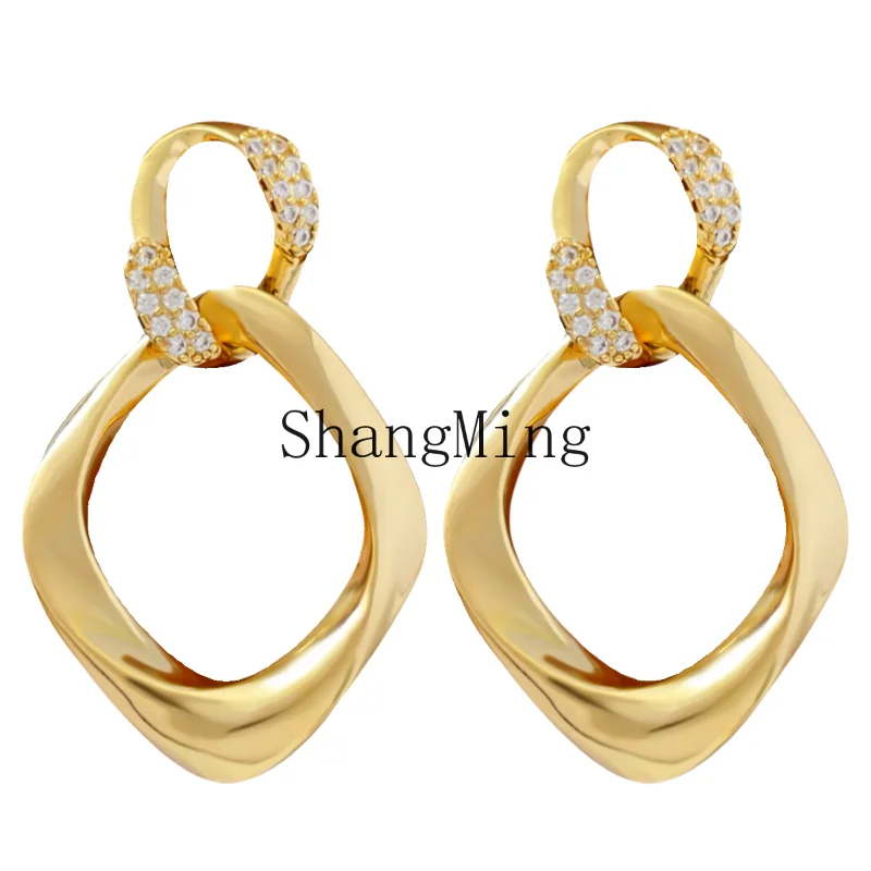 

CL Premium Mosquito Coil Disc Ear Clips Women's New Light Luxury Versatile Face Small Square Round Face No Hole Earrings