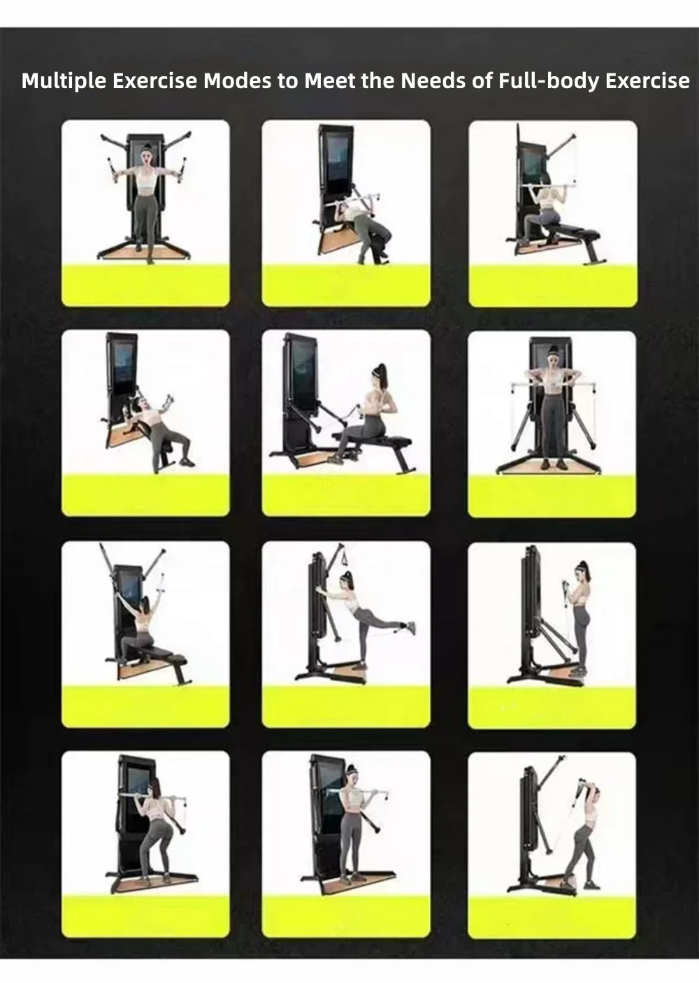 2025 New LCD Touch Screen Wall Mounted Smart Home Fitness Mirror Comprehensive Intelligent Trainer Homgym Cable Machine