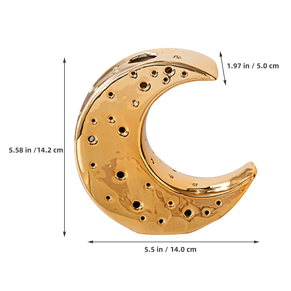 

Creative Ceramic Moon Vase Desktop Flower Holder for Dried Flowers Floral Arrangement Modern Tabletop Vase Decorative Home